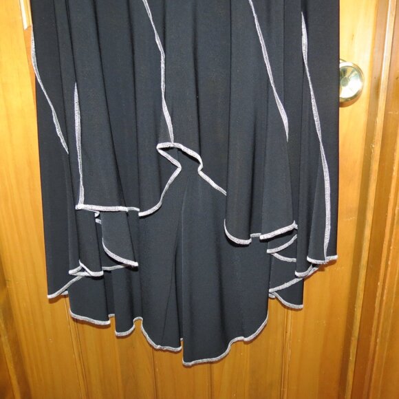 Joseph Ribkoff Black Bias Cut High Low Knit Skirt Size 10 - Picture 3 of 8